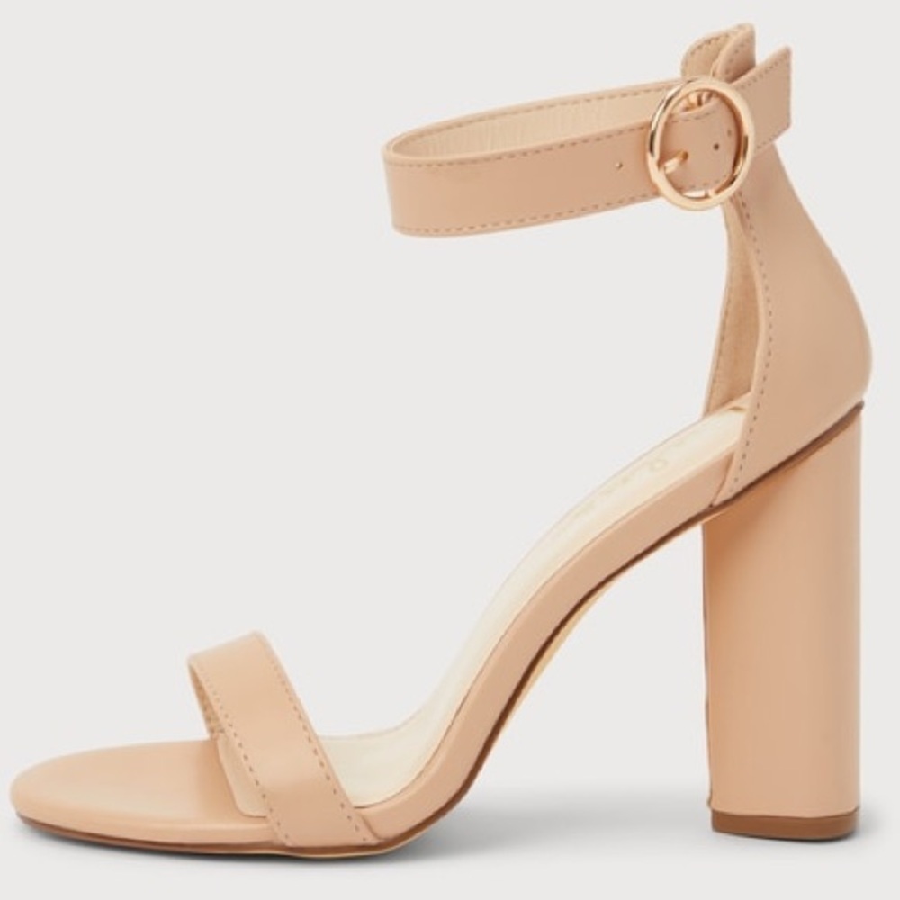 Lulus Kamali Light Nude Ankle Strap Heels - Picture 4 of 12